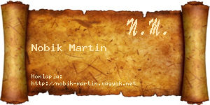 Nobik Martin névjegykártya